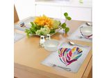 Abakuhaus Tovagliette Moderne, Farfalla Con Ali Color Arcobaleno Linee Geometriche Stampa Artistica Moderna, Decorazione Da Tavolo In Tessuto Resistente Ai Colori Per La Sala Da Pranzo E La Cucina, Multicolore