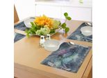 Abakuhaus Tovagliette Psichedeliche, Ispirate Alla Galassia Spaziale Hazy Grunge, Con Un Moderno Design Fantasy Cosmico Celeste, Tiscjdeco In Tessuto Resistente Al Lavaggio Per La Sala Da Pranzo E La Cucina, Multicolore