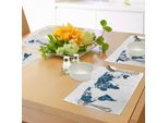 Tovagliette Abakuhaus Con Mappa Del Mondo Floreale, Prosperate Nei Continenti Blu Con Elaborate Piante Ecologiche, Decorazioni Da Tavola In Tessuto Resistente Al Lavaggio Per La Sala Da Pranzo E La Cucina, Blu Viola Scuro.