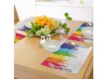 Abakuhaus Tovagliette Astratte, Colori Arcobaleno Con Schizzi Irregolari, Design Grafico Creativo E Artistico, Tiscjdeco In Tessuto Resistente Al Colore Per La Sala Da Pranzo E La Cucina, Multicolore