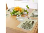 Tovagliette Abakuhaus Con Motivo Pavone, Profilo Dettagliato Dell'uccello Pavone Con Ali Aperte Su Sfondo Beige, Immagine Grafica Esotica, Tiscjdeco In Tessuto Resistente Ai Colori Per La Sala Da Pranzo E La Cucina, Multicolore