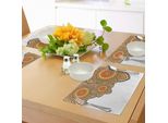 Abakuhaus Tovagliette Etniche, Design Orientale Paisley Con Motivi Floreali E Cerchi, Tiscjdeco In Tessuto Resistente Al Lavaggio Per Sala Da Pranzo E Cucina, Multicolore