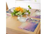 Abakuhaus Tovagliette Viola, Effetto Acquerello, Fiori Di Ciliegio Primaverili, Stampa Giapponese Asiatica Naturale, Decorazione Da Tavola In Tessuto Resistente Al Lavaggio Per Sala Da Pranzo E Cucina, Calendula E Viola
