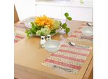 Abakuhaus Tovagliette Astratte, Strisce Retrò E Pois In Acquerello Presentano Effetti Nostalgici, Tiscjdeco In Tessuto Resistente Al Lavaggio Per La Sala Da Pranzo E La Cucina, Giallo Chiaro Rosso Corallo