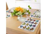 Tovagliette Abakuhaus Con Farfalle, Graziosa Falena Colorata Con Disegno Ispirato Alla Primavera E Agli Animali Alati, Decorazione Da Tavola In Tessuto Resistente Ai Colori Per La Sala Da Pranzo E La Cucina, Multicolore