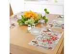 Abakuhaus Tovagliette Floreali, Farfalle E Fiori Intrecciati - Bouquet Di Fiori - Immagine Artistica Botanica, Decorazione Da Tavola In Tessuto Resistente Al Lavaggio Per Sala Da Pranzo E Cucina, Beige Verde Rosso