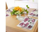 Tovagliette Abakuhaus Con Motivi Floreali, Fiori Da Giardino, Boccioli Di Rosa, Foglie, Disegni Artistici Realizzati A Mano, Tiscjdeco In Tessuto Resistente Ai Colori Per La Sala Da Pranzo E La Cucina, Rosa Chiaro, Rosa E Verde