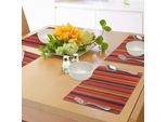 Abakuhaus Tovagliette Geometriche, Linee Verticali Sottili E Spesse, Motivo Grafico Retrò A Righe, Tiscjdeco In Tessuto Resistente Al Lavaggio Per Sala Da Pranzo E Cucina, Giallo Marrone Rosso