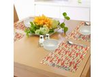 Abakuhaus Tovagliette Moderne, Teiere E Tazze Con Pois Lime Arancione E Fragole, Espositore Carino, Decorazioni Da Tavola In Tessuto Resistente Al Lavaggio Per La Sala Da Pranzo E La Cucina, Rosso Scarlatto Giallo