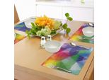 Abakuhaus Tovagliette Astratte, Forme Stravaganti E Frattali, Triangoli Artistici Con Effetti Psichedelici, Display Moderno, Tiscjdeco In Tessuto Resistente Al Colore Per La Sala Da Pranzo E La Cucina, Multicolore
