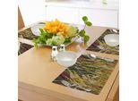 Abakuhaus Tovagliette Naturali, Foglie Di Canna Essiccate, Fiume Di Grano, Piante Selvatiche, Bosco, Fattoria, Vita Di Campagna, Stampa Artistica, Tiscjdeco In Tessuto Resistente Al Colore Per La Sala Da Pranzo E La Cucina, Multicolore