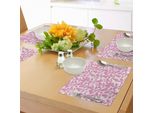 Tovagliette Abakuhaus Con Motivi Floreali, Grandi Petali Rosa Su Sfondo Bianco - Petali Di Rosa - Primavera - Motivi Naturali, Decorazioni Da Tavola In Tessuto Resistente Al Lavaggio Per La Sala Da Pranzo E La Cucina, Rosa Chiaro E Bianco