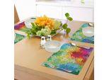 Abakuhaus Tovagliette Astratte, Pezzi Di Puzzle Colorati Frattali Bambini Hobby Attività Tempo Libero Giocattoli Immagine Cartoon, Tiscjdeco In Tessuto Resistente Al Colore Per La Sala Da Pranzo E La Cucina, Multicolore