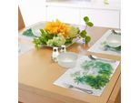 Abakuhaus Tovagliette Verdi, Acquerello Astratto Immagine Artistica Della Stampa Waldpalme, Tiscjdeco In Tessuto Resistente Al Colore Per La Sala Da Pranzo E La Cucina, Verde Chiaro E Bianco