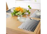 Abakuhaus Tovagliette Astratte, Punti Monocromatici Minimalisti In Nero, Che Crescono Dal Basso Verso L'alto, Motivo A Pois, Tiscjdeco In Tessuto Resistente Al Lavaggio Per La Sala Da Pranzo E La Cucina, Bianco