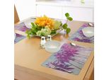 Tovagliette Abakuhaus Natur, Immagine Di Palme, Costa Tropicale Hawaiana, Spiaggia Californiana, Miami Sunbeams, Tiscjdeco In Tessuto Resistente Al Lavaggio Per Sala Da Pranzo E Cucina, Fucsia, Viola, Verde