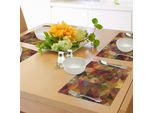 Abakuhaus Tovagliette Colorate, Stampa Grafica Triangolare Geometrica Creativa Con Mosaico A Griglia Astratto, Tiscjdeco In Tessuto Resistente Al Colore Per La Sala Da Pranzo E La Cucina, Calendula E Marrone