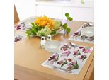 Tovagliette Abakuhaus Con Motivi Floreali, Ampia Collezione Di Fiori Realistici Con Tulipani, Cosmos E Gigli, Decorazioni Da Tavola In Tessuto Resistente Ai Colori Per La Sala Da Pranzo E La Cucina, Multicolore