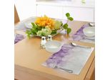 Abakuhaus Tovagliette Astratte, Sfondo Sfocato Hazy Circles, Sfumature Digitali, Tonalità Pastello, Immagine Artistica, Tiscjdeco In Tessuto Resistente Al Colore Per La Sala Da Pranzo E La Cucina, Cocco Viola Lilla