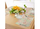 Abakuhaus Tovagliette Astratte, Piccoli Fiori A Forma Di Punti, Cerchi Creativi, Design Artistico, Decorazioni Da Tavola In Tessuto Resistente Al Lavaggio Per La Sala Da Pranzo E La Cucina, Multicolore