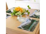Abakuhaus Tovagliette Paesaggistiche, Canada Lago Ohara Parco Nazionale Yoho Con Foto Artistica Di Paesaggio Montano, Tiscjdeco In Tessuto Resistente Ai Colori Per La Sala Da Pranzo E La Cucina, Multicolore