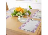 Tovagliette Abakuhaus Con Motivi Floreali, Fiori Viola Su Sfondo Bianco, Illustrazione Primaverile Naturale, Decorazione Da Tavola In Tessuto Resistente Al Lavaggio Per Sala Da Pranzo E Cucina, Bianco E Viola