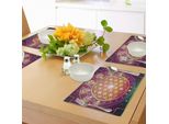 Abakuhaus Tovagliette Sacre Geometriche, Forme Astratte Simboliche Spirituali, Matematica E Stampa Digitale Artistica, Tiscjdeco In Tessuto Resistente Al Colore Per La Sala Da Pranzo E La Cucina, Multicolore