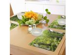 Tovagliette Abakuhaus Natur, Bosco Con Foglie Sunray Foliage, Rami Woodland Eco Jungle Misty, Tiscjdeco In Tessuto Resistente Al Lavaggio Per Sala Da Pranzo E Cucina, Verde Marrone