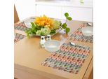 Abakuhaus Tovagliette Geometriche, Motivo Astratto A Cubi Isometrici Esagonali, Stampa Colorata In Stile Retrò, Tovaglietta Decorativa In Tessuto Resistente Al Lavaggio Per Sala Da Pranzo E Cucina, Color Senape Arancione