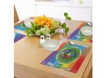 Abakuhaus Tovagliette Astratte, Diagramma Dell'albero Della Vita Con Chakra Spirituale E Icone Dell'universo, Motivo Yoga, Tovaglietta Decorativa In Tessuto Resistente Al Colore Per La Sala Da Pranzo E La Cucina, Multicolore