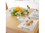Tovagliette Abakuhaus, Foglia Di Orchidea, Profumo Esotico, Fiore Puro Di Fiori Selvatici, Acquerello Tribale, Tiscjdeco In Tessuto Resistente Al Lavaggio Per Sala Da Pranzo E Cucina, Calendula Giallo Rosso