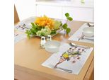 Tovagliette Abakuhaus Natur, Disegno Di Uccelli In Stile Acquerello Sulle Foglie E Stampa Floreale, Tiscjdeco In Tessuto Resistente Al Lavaggio Per La Sala Da Pranzo E La Cucina, Giallo E Marrone