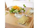Abakuhaus Tovagliette Moderne, Design Vettoriale Su Tela Con Motivo Floreale Che Richiama La Natura Primaverile, Decorazioni Da Tavola In Tessuto Resistente Al Lavaggio Per La Sala Da Pranzo E La Cucina, Marrone, Giallo E Marrone