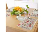 Tovagliette Abakuhaus Con Motivi Floreali, Fiori Disegnati A Mano Con Tecnica Acquerello, Rose E Petali Che Creano Un Romantico Effetto Vintage, Tiscjdeco In Tessuto Resistente Ai Colori Per La Sala Da Pranzo E La Cucina, Multicolore