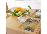 Abakuhaus Tovagliette Paesaggio, Dipinto A Olio Acrilico Come Immagine Petalo Cade Vicino Al Fiume Con Ragazza Arte, Tiscjdeco In Tessuto Resistente Al Colore Per La Sala Da Pranzo E La Cucina, Multicolore