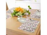 Abakuhaus Tovagliette Shabby Chic, Rose Shabby Chic Design Vintage Teiere Fiori Foglie Torta Limone Stampa Artistica, Tiscjdeco In Tessuto Resistente Al Lavaggio Per La Sala Da Pranzo E La Cucina, Multicolore