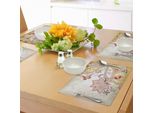 Tovagliette Abakuhaus Con Motivi Floreali, Motivi Decorativi Floreali Orientali Asiatici, Disegni Astratti Sinuosi E Colorati, Tiscjdeco In Tessuto Resistente Al Lavaggio Per La Sala Da Pranzo E La Cucina, Multicolore