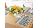 Abakuhaus Tovagliette Astratte, Design Tribale Etnico A Strisce Chevron, Motivo Lineare Elaborato, Tiscjdeco In Tessuto Resistente Al Lavaggio Per La Sala Da Pranzo E La Cucina, Verde Militare Bianco Crema