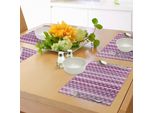 Abakuhaus Tovagliette Rosa, Strisce Con Cerchi Astratti, Stampa Artistica, Decorazione Da Tavola In Tessuto Resistente Al Lavaggio Per La Sala Da Pranzo E La Cucina, Blu Cadetto, Rosa Secca E Viola.