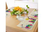 Abakuhaus Tovagliette Colorate, Stile Astratto Flying Origami Colibrì Edifici E Alberi Colorati, Tiscjdeco In Tessuto Resistente Al Colore Per La Sala Da Pranzo E La Cucina, Multicolore
