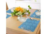 Abakuhaus Tovagliette Moderne, Motivo Geometrico Con Linee E Cerchi Puntiformi, Stampa Industriale, Decorazione Da Tavola In Tessuto Resistente Al Lavaggio Per Sala Da Pranzo E Cucina, Turchese, Bianco E Rosso