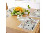 Abakuhaus Tovagliette, Scritte Colorate Dei Paesi Africani Nel Continente Africano Con Animali, Stampa Artistica, Tiscjdeco In Tessuto Resistente Ai Colori Per La Sala Da Pranzo E La Cucina, Multicolore