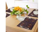 Abakuhaus Tovagliette Etniche, Disegno Realizzato A Mano Con Motivo Floreale Orientale Color Arcobaleno E Motivo Vetrato, Tovaglietta Decorativa In Tessuto Resistente Ai Colori Per La Sala Da Pranzo E La Cucina, Multicolore