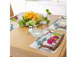 Tovagliette Per Bambini Abakuhaus, Illustrazioni Colorate Disegnate A Mano Di Animali, Elefanti, Scoiattoli, Alberi, Fiori Della Giungla E Natura, Decorazioni Da Tavola In Tessuto Resistente Ai Colori Per La Sala Da Pranzo E La Cucina, Multicolore
