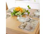 Abakuhaus Tovagliette Europee, Stile Vintage Con Scritte Retrò E Stampa Floreale Con Farfalle, Decorazioni Da Tavola In Tessuto Resistente Allo Scolorimento Per La Sala Da Pranzo E La Cucina, Marrone Chiaro, Nero E Crema