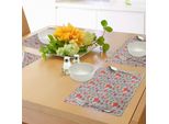 Abakuhaus Tovagliette Con Caricature, Cartoni Animati Come Teiere Con Pois Retrò In Stampa Artistica Floreale Arancione, Decorazioni Da Tavola In Tessuto Resistente Al Lavaggio Per La Sala Da Pranzo E La Cucina, Multicolore