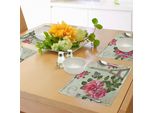 Tovagliette Abakuhaus Paris, Romantiche Foglie Di Rosa Shabby Chic Con Torre Eiffel E Scritta Astratta, Decorazioni Da Tavola In Tessuto Resistente Al Lavaggio Per La Sala Da Pranzo E La Cucina, Multicolore