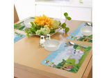 Tovagliette Per Bambini Abakuhaus, Coniglietti Sull'erba Con Api E Farfalle, Uccellini E Fiori, Divertente Disegno Per Bambini, Tiscjdeco In Tessuto Resistente Al Lavaggio Per La Sala Da Pranzo E La Cucina, Multicolore