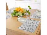Tovagliette Tribali Abakuhaus, Tribù Indigena Etnica - Chevron - Motivo Rustico - Freccia - Stampa Artistica, Tiscjdeco In Tessuto Resistente Al Colore Per La Sala Da Pranzo E La Cucina, Bianco E Nero