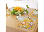 Tovagliette Abakuhaus Con Motivi Floreali, Fiori Astratti Grafici, Margherite, Colori Vivaci, Graziosa Illustrazione Primaverile Della Natura, Decorazioni Da Tavola In Tessuto Resistente Allo Scolorimento Per La Sala Da Pranzo E La Cucina, Multicolore